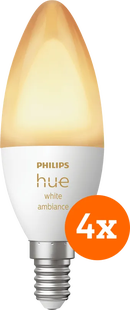 Philips Hue Kaarslamp White Ambiance E14 4-Pack