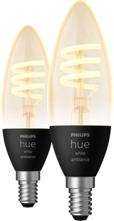 Philips Hue Filamentlamp White Ambiance kaarslamp E14 2-pack