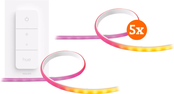 Philips Hue Gradient Led Strip basisset 7 meter + Draadloze dimmer