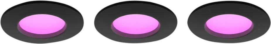 Philips Hue inbouwspot Slim 3-pack  - White and color - 90mm - Zwart