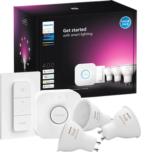 Philips Hue White and Color GU10 Starter Pack - 3 lampen + Bridge + Dimmer