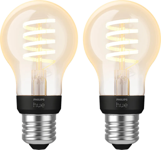 Philips Hue Filamentlamp White Ambiance Standaard E27 2-pack