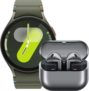 Samsung Galaxy Watch 7 4G Groen 40mm + Galaxy Buds3 Zwart