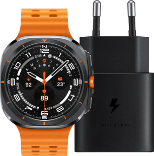 Samsung Galaxy Watch Ultra 4G Grijs/Oranje 47mm + Oplader 25W