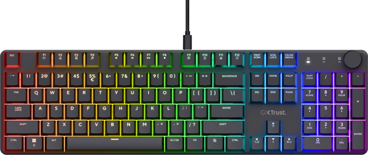 Trust GXT 866 Torix Mechanisch Gaming Toetsenbord Qwerty Zwart