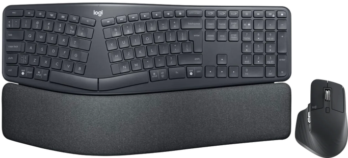 Logitech K860 Ergonomisch Draadloos Toetsenbord QWERTY + Logitech MX Master 3S
