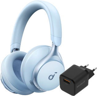 Soundcore Space One Blauw + BlueBuilt Quick Charge Oplader met Usb A Poort 18W Zwart