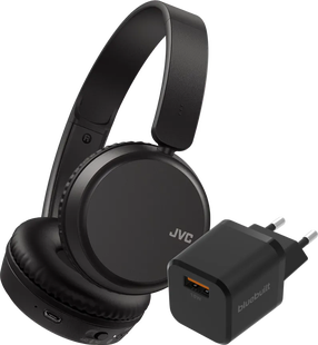 JVC HA-S36W Zwart + BlueBuilt Quick Charge Oplader met Usb A Poort 18W Zwart