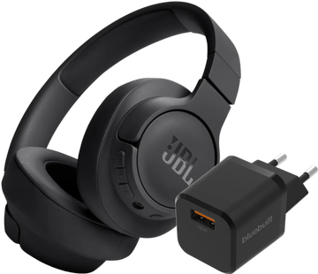 JBL Tune 720BT Zwart + BlueBuilt Quick Charge Oplader met Usb A Poort 18W Zwart