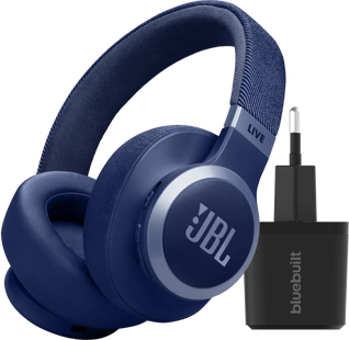 JBL Live 770NC Blauw + BlueBuilt Quick Charge Oplader met Us