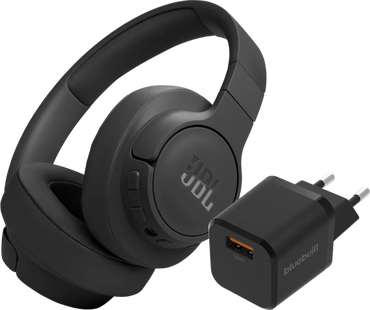 JBL Tune 770NC Zwart + BlueBuilt Quick Charge Oplader met Usb A Poort 18W Zwart