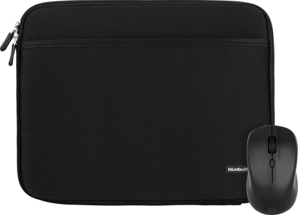 BlueBuilt Laptophoes breedte 33 cm 14 inch M Zwart + Nexum Draadloze muis
