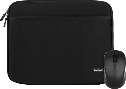 BlueBuilt Laptophoes breedte 31 cm 13 inch M Zwart + Nexum Draadloze muis