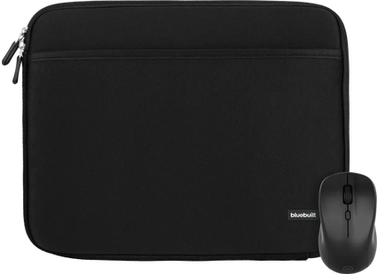 BlueBuilt Laptophoes breedte 36 cm 15 inch M Zwart + Nexum Draadloze muis