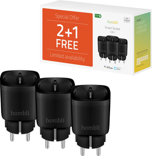 Hombli Slimme Stekker Zwart 3-Pack