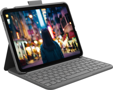 Logitech Slim Folio Apple iPad (2025/2022) Toetsenbord Hoes QWERTY