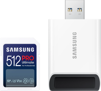 Samsung SDXC PRO Ultimate 512GB 130MB/s + USB lezer