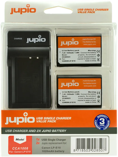 Jupio Kit: Battery LP-E10 (2x) + USB Single Charger