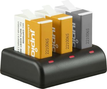 Jupio Kit: Enduro Battery GoPro HERO 10/11/12 AHDBT-901 (2x) + Compact USB Triple Charger
