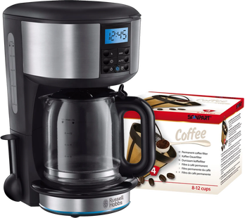 Russell Hobbs Buckingham Zilver Koffiezetapparaat +  Scanpart Permanent Filter