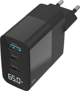 Sitecom 65 W GaN Power Delivery Wandoplader met led scherm