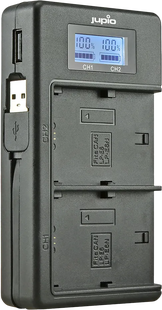 Jupio USB Duo Charger LCD voor Canon LP-E6(N)