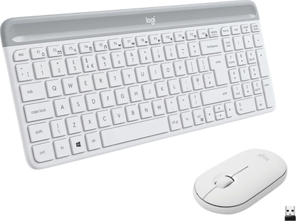 Logitech MK470 Slim Draadloos Toetsenbord en Muis Wit QWERTY