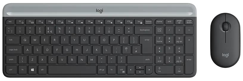 Logitech MK470 Slim Draadloos Toetsenbord en Muis Grijs QWERTY