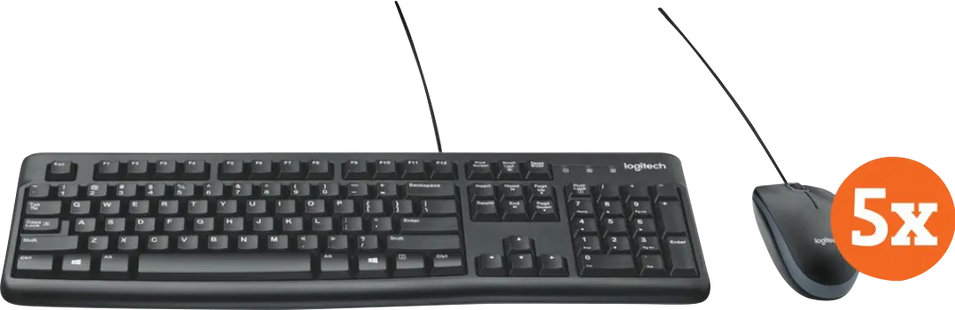 Logitech MK120 Toetsenbord en Muis QWERTY 5-Pack