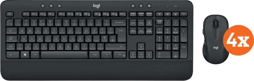 Logitech MK545 Draadloze Toetsenbord en Muis QWERTY 4-Pack