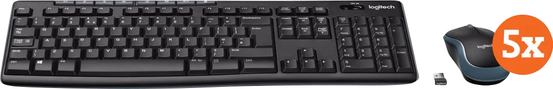 Logitech MK270 Draadloos Toetsenbord en Muis QWERTY 5-Pack