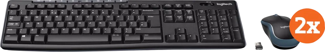 Logitech MK270 Draadloos Toetsenbord en Muis QWERTY 2-Pack