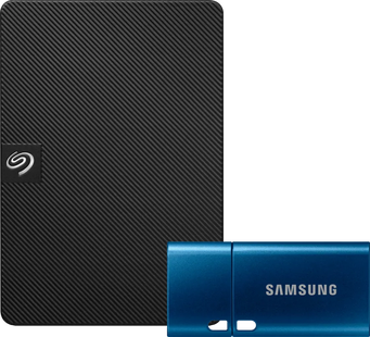 Seagate Expansion Portable 5TB + Samsung USB-C Flash Drive 6