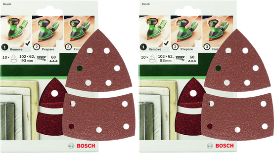 Bosch Schuurpapier K40, K120, K180 102x102x62 mm (20x)