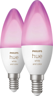 Philips Hue Kaarslamp White and Color E14 Duo pack