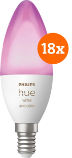 Philips Hue Kaarslicht White and Color E14 18-Pack