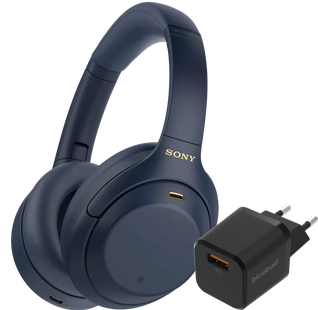 Sony WH-1000XM4 Blauw + BlueBuilt Quick Charge Oplader met Usb A Poort 18W Zwart