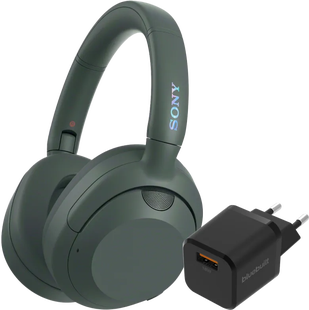 Sony ULT Wear Groen + BlueBuilt Quick Charge Oplader met Usb A Poort 18W Zwart