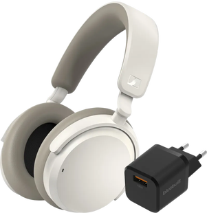 Sennheiser Accentum Wireless Wit + BlueBuilt Quick Charge Oplader Usb A Poort 18W Zwart