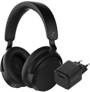 Sennheiser Accentum Wireless Zwart + BlueBuilt Quick Charge Oplader met Usb A Poort 18W