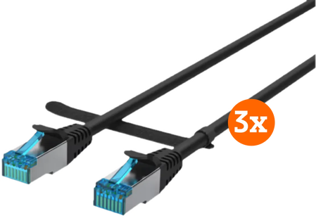 BlueBuilt Netwerkkabel STP CAT6 0,5 meter Zwart 3-Pack