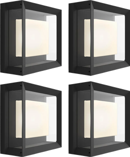 Philips Hue Econic muurlamp White and Color Zwart modern 4-pack
