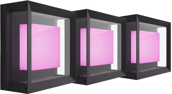 Philips Hue Econic muurlamp White and Color Zwart modern 3-pack