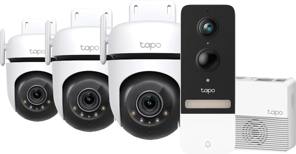 TP-Link Tapo C520WS 3-pack + Smart Battery Video Doorbell D230S1