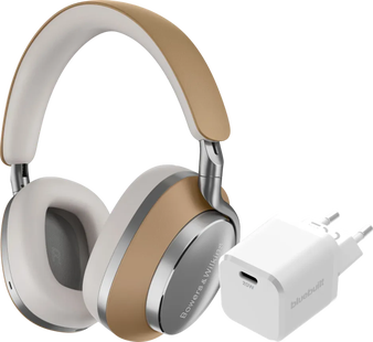 Bowers & Wilkins Px8 Bruin + BlueBuilt Power Delivery Oplader met Usb C Poort 20W Wit