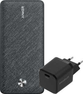 Anker Powerbank 20.000 mAh Quick Charge en Power Delivery Zwart + Oplader 30W Zwart