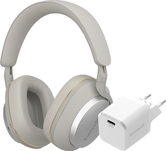 Bowers & Wilkins Px7 S2e Grijs + BlueBuilt Power Delivery Oplader met Usb C Poort 20W Wit