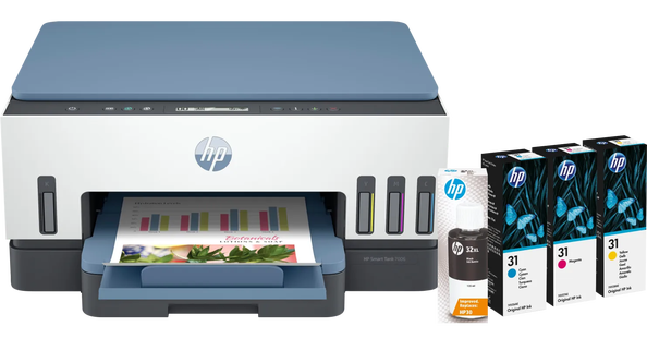 HP Smart Tank 7006 + 1 set extra inktflesjes