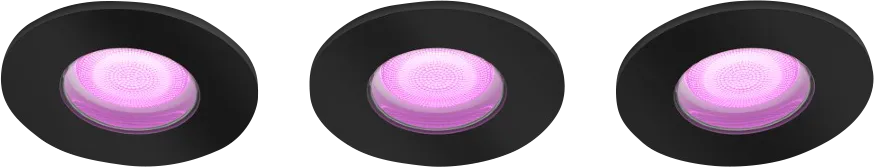 Philips Hue Xamento badkamer inbouwspot White and Color - Zwart - Rond 3-pack