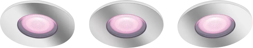 Philips Hue Xamento badkamer inbouwspot White and Color - Chroom - Rond 3-pack